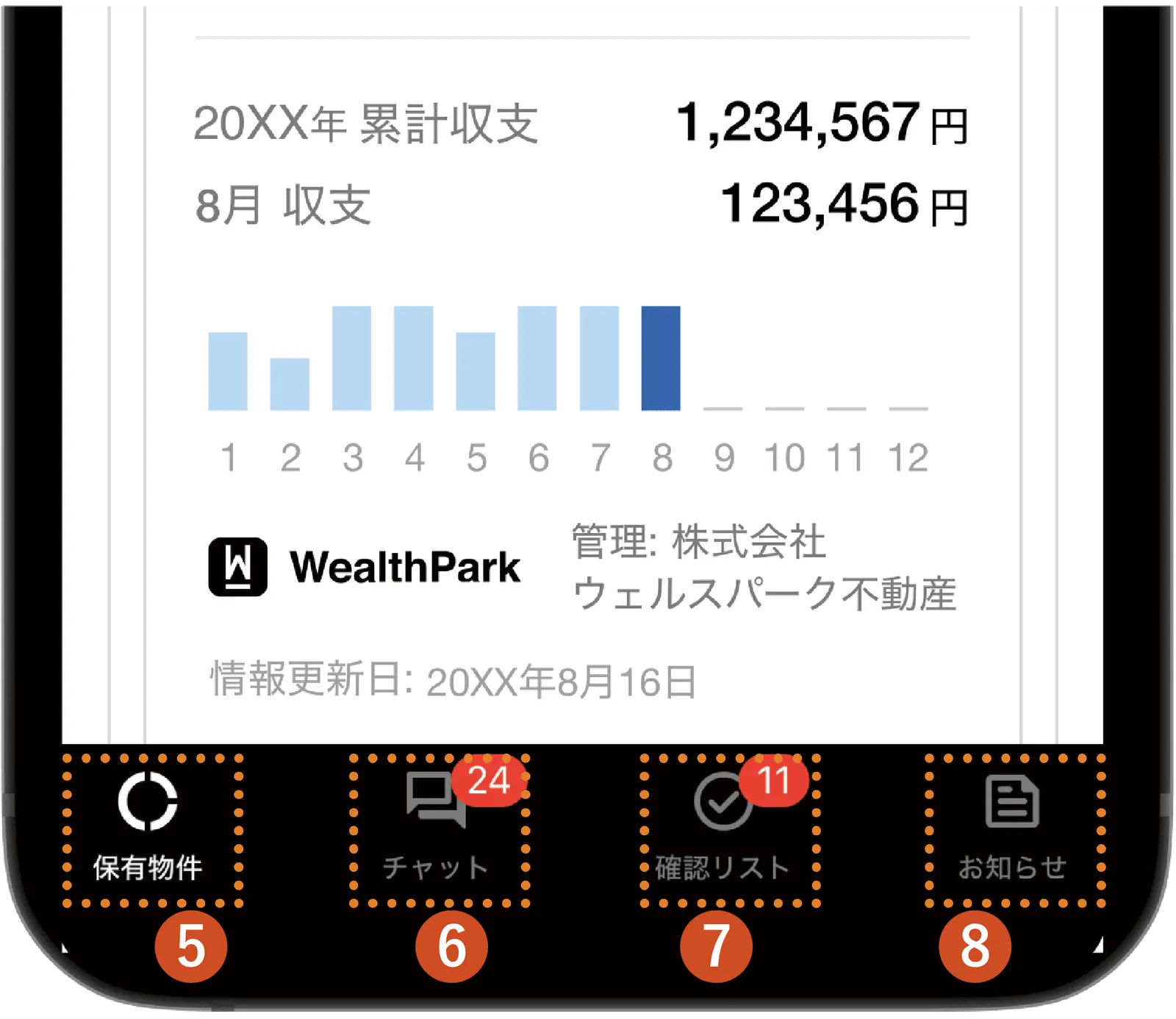 画面下メニュー操作方法
