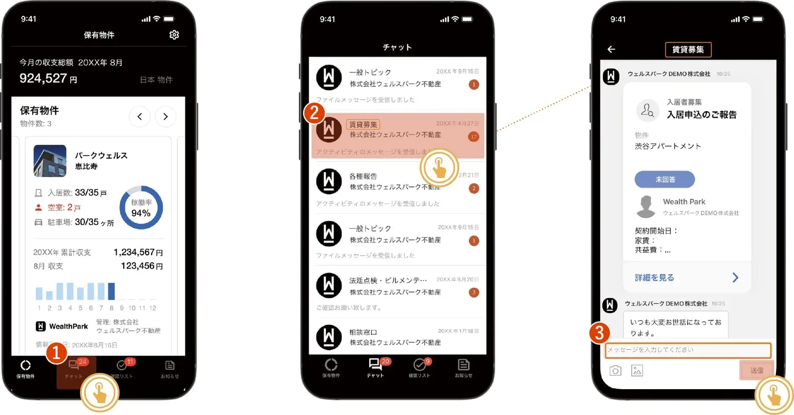 メッセージの送り方
